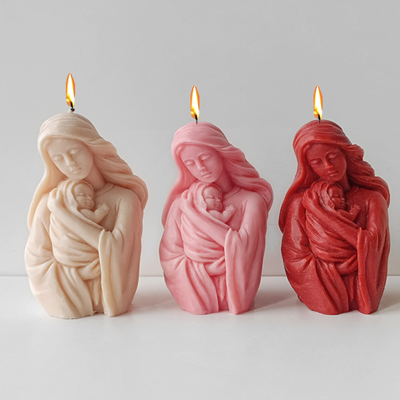 Candle Supplies Kit - Madonna Hold Baby Silicone Candle Mold