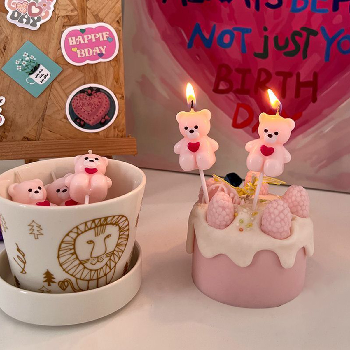 5pcs Cartoon Hug Bear Candle S - Candle Supplies Kit review and price